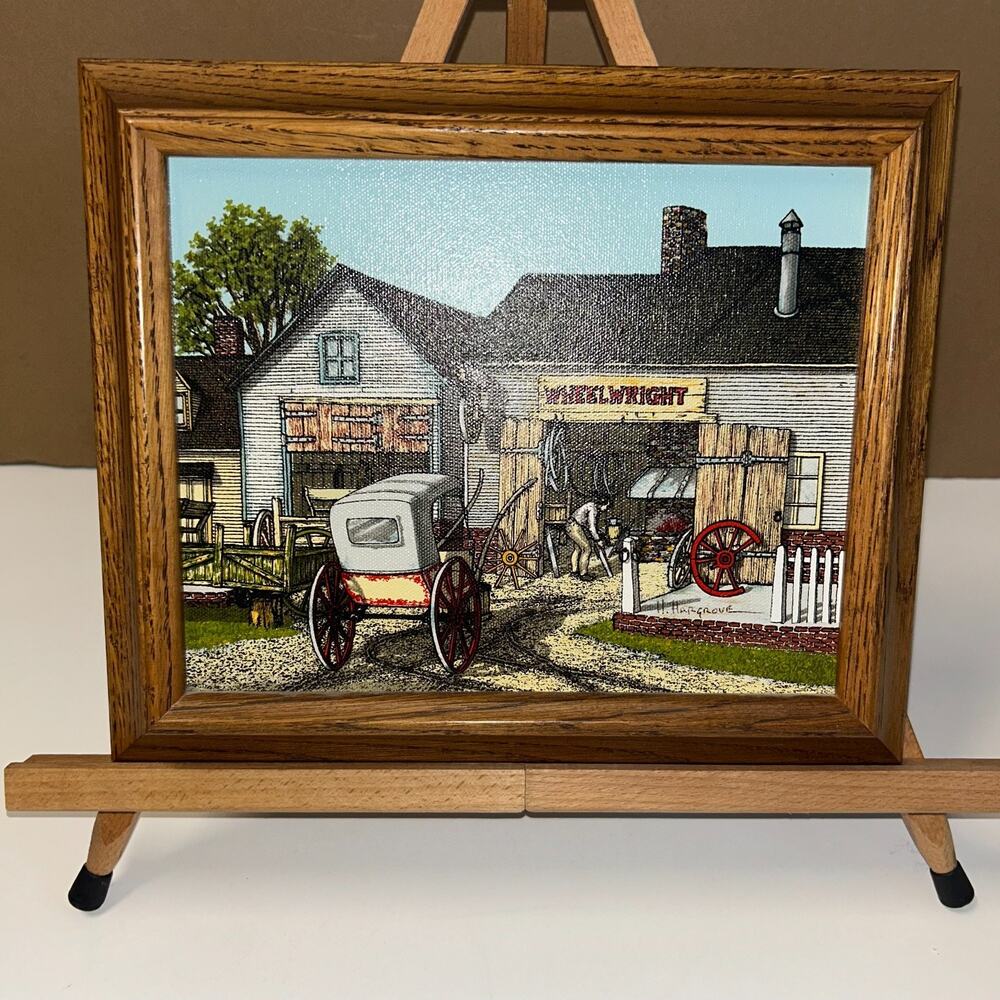 H Hargrove Vintage Serigraph Signed Canvas Oil Paintings